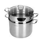 GKÖCH Suppentopf mit Dämpfeinsatz und Glasdeckel Ø28 cm (1) (Custom)